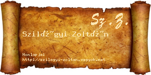 Szilágyi Zoltán névjegykártya